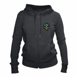 Жіноче худі на блискавці Punisher Coat of arms of Ukraine