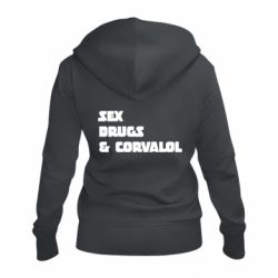 Женское худи на молнии Sex Drugs s Corvalol