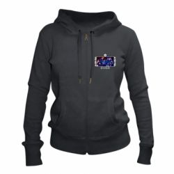 Женское худи на молнии Синяя тюрьма - PrintSalon