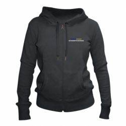 Женское худи на молнии Stand With Ukraine Line - PrintSalon