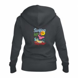 Женское худи на молнии Surfing Paradise Flamingo - PrintSalon