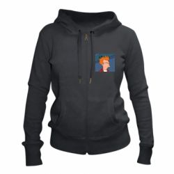 Женское худи на молнии Suspicious Fry - PrintSalon