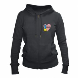 Женская худи на молнии Ukraine in heart - PrintSalon