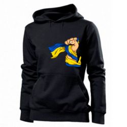 Женское худи Рука с украинским флагом - PrintSalon