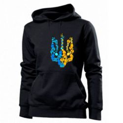 Худі жіноче Тризуб квіти Україна - PrintSalon