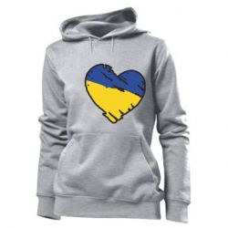 Женское худи Украина сердце с царапинами - PrintSalon