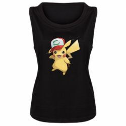 Женская майка Ash's hat Pikachu - PrintSalon