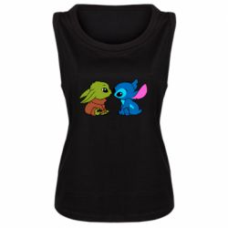 Женская майка Baby Yoda And Stitch - PrintSalon