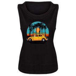Женская майка Car and sunset - PrintSalon