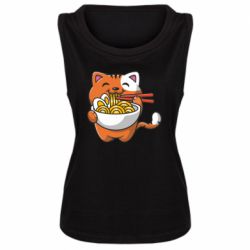 Женская майка Cat and Ramen - PrintSalon