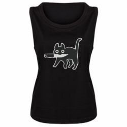Женская майка Cat with a knife - PrintSalon