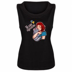 Женская майка Девочка с котом - ты мое сердечко - PrintSalon