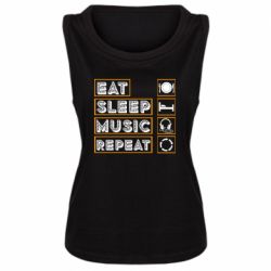 Женская майка Eat sleep dj repeat. - PrintSalon