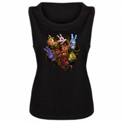 Женская майка Five Nights At Freddy's monsters-PrintSalon Женская майка Five Nights At Freddy's monsters