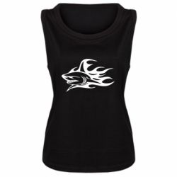 Женская майка Flaming shark - PrintSalon