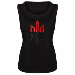 Женская майка Герб Украины красно-черный - PrintSalon