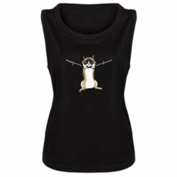 Женская майка Grumpy Cat On The Rope - PrintSalon