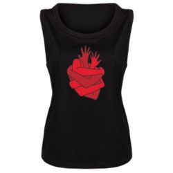 Женская майка Heart out of hands - PrintSalon