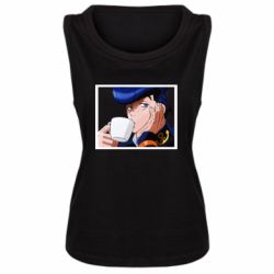 Женская майка Higashikata Josuke drinking tea