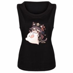 Женская майка Hu Tao cat - PrintSalon