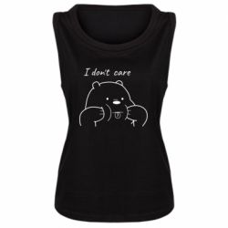 Женская майка I don't care white - PrintSalon