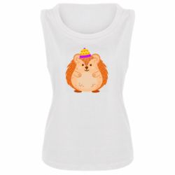 Женская майка Little hedgehog in a hat - PrintSalon