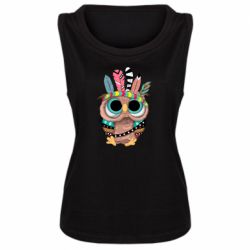 Женская майка Little owl with feathers - PrintSalon