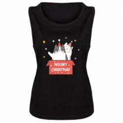Женская майка Meowy Christmas ( present box ) - PrintSalon