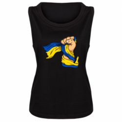 Женская майка Рука с украинским флагом - PrintSalon