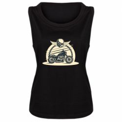 Женская майка Skull and Bike - PrintSalon