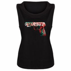 Женская майка Standoff pistol - PrintSalon