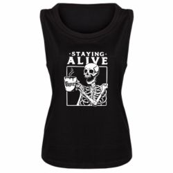 Женская майка Staying alive with coffee - PrintSalon