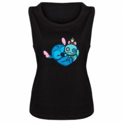 Женская майка Стич с куклой - PrintSalon
