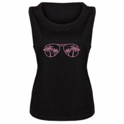 Женская майка Sunglasses And Palm Trees - PrintSalon