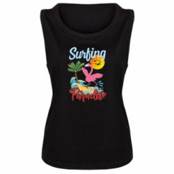 Женская майка Surfing Paradise Flamingo - PrintSalon