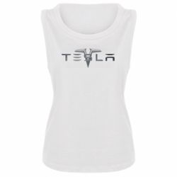 Женская майка Tesla Car logo - PrintSalon