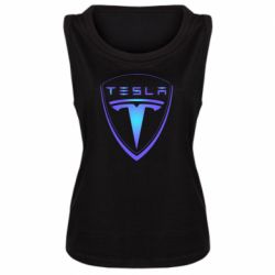 Женская майка Tesla logo gradient - PrintSalon