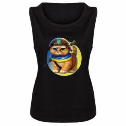 Женская майка Военный котик - PrintSalon