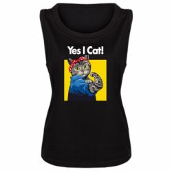 Женская майка Yes I Cat - PrintSalon