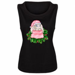 Женская майка Заяц Новогодний - PrintSalon