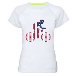 Женская футболка для спорта American cyclist - PrintSalon
