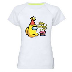 Жіноча футболка для спорту Among Us Happy Birthday - PrintSalon