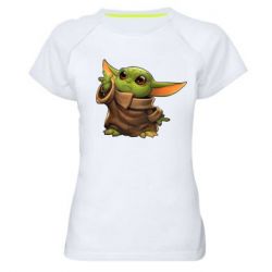 Жіноча футболка для спорту Baby Yoda Force - PrintSalon