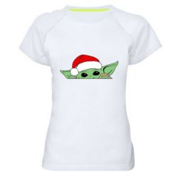 Жіноча футболка для спорту Baby Yoda Santa - PrintSalon