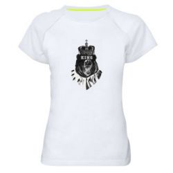 Женская футболка для спорта Bear King - PrintSalon