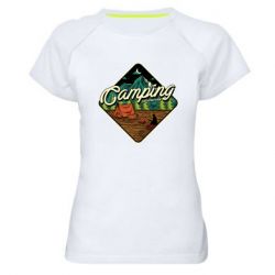 Женская футболка для спорта Camping and forest - PrintSalon