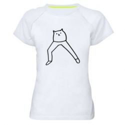 Женская футболка для спорта Cat in pants - PrintSalon