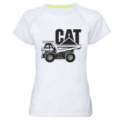 Женская футболка для спорта CAT logo and truck - PrintSalon