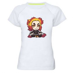 Женская футболка для спорта Chibi Senjuro Rengoku - PrintSalon