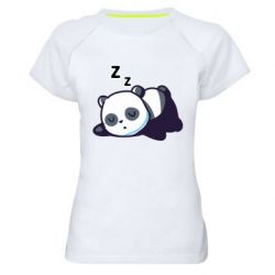 Женская футболка для спорта Cute panda sleeping - PrintSalon